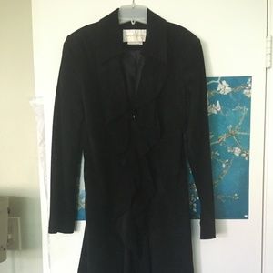 Margaret Godfrey Black Suede Ruffle Coat
